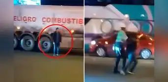Policía salva a hombre de ser atropellado cuando intentaba cruzar la Panamericana Norte Policía salva a hombre de ser atropellado cuando intentaba cruzar la Panamericana Norte