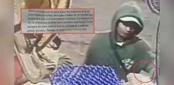 Cámaras captan a presunto miembro de los Injertos del Norte dejando mensaje extorsivo en mercado de autopartes 'La 50': "Haremos un río de sangre"
