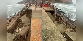 Cierran playa La Herradura tras caída del malecón en Chorrillos: Defensa Civil intervino la zona Cierran playa La Herradura tras caída del malecón en Chorrillos: Defensa Civil intervino la zona