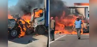 Al menos 3 muertos en trágico accidente en Panamericana Sur: choque entre dos vehículos terminó en incendio