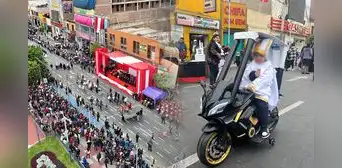 Niño disfrazado de Papa León XIV sorprende en desfile escolar del Callao a bordo de un pequeño papamóvil