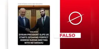 Imagen de una reunión entre el presidente de Siria y Benjamin Netanyahu está manipulada Imagen de una reunión entre el presidente de Siria y Benjamin Netanyahu está manipulada