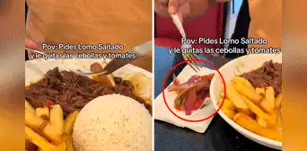 Peruano genera fuerte debate en redes al quitarle cebollas y tomates a su lomo saltado: “Así no es, mano” Peruano genera fuerte debate en redes al quitarle cebollas y tomates a su lomo saltado: “Así no es, mano”