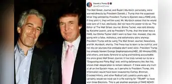 Trump demanda a WSJ por publicar una carta subida de tono que el presidente de EEUU habría escrito a Jeffrey Epstein