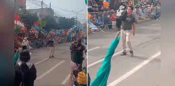 Peruano participa presuntamente ebrio en desfile de Fiestas Patrias y causa furor en redes: "El sargento Huascarán"