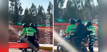 Policías en Huancayo ayudan a adulto mayor y lo trasladan en su moto hasta su casa ante bloqueo de carretera
