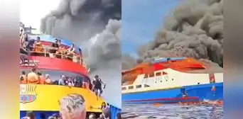 Barco 'KM Barcelona' se hunde tras incendio en Indonesia y deja 5 muertos: pasajeros saltaron desesperados Barco 'KM Barcelona' se hunde tras incendio en Indonesia y deja 5 muertos: pasajeros saltaron desesperados