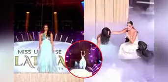 Candidata del Miss Universe Latina 2025 sufre aparatosa caída en pleno show tras arriesgada prueba de la competencia