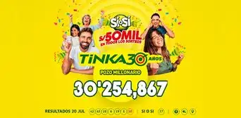 Resultados de La Tinka HOY: números ganadores, premios y Pozo Millonario de este 23 de julio
