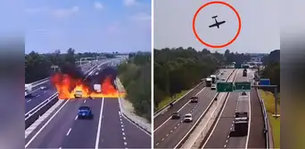Tragedia aérea conmociona Italia: video muestra cómo una avioneta explota al estrellarse en autopista y deja dos muertos