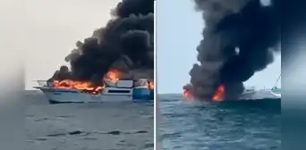 Yate turístico se incendia en playa Los Órganos, Piura, cuando avistaban ballenas: "Tírate al agua, va a explotar"