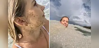 Influencer se hace viral tras subir un video nadando en "espuma marina" que resultó ser aguas residuales en Sudáfrica Influencer se hace viral tras subir un video nadando en "espuma marina" que resultó ser aguas residuales en Sudáfrica