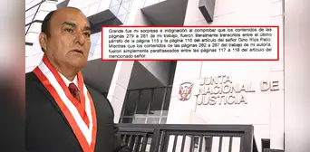 JNJ: Gino Ríos fue denunciado por presunto plagio ante el Colegio de Abogados de Lima JNJ: Gino Ríos fue denunciado por presunto plagio ante el Colegio de Abogados de Lima