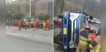 Choque de camión con poste de alumbrado público deja un fallecido en la Costa Verde, en Magdalena del Mar Choque de camión con poste de alumbrado público deja un fallecido en la Costa Verde, en Magdalena del Mar