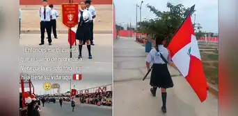 Madre venezolana se emociona al ver a su hija en desfile escolar representando al Perú: ''Tiene una vida aquí''