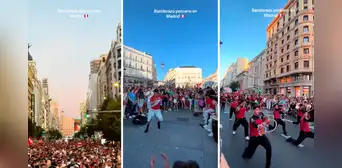 Peruanos tomaron las calles de Madrid con increíble banderolazo y usuarios comentan: "El inca Atahualpa estaría orgulloso" Peruanos tomaron las calles de Madrid con increíble banderolazo y usuarios comentan: "El inca Atahualpa estaría orgulloso"