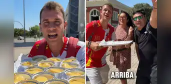Tiktoker español prepara papa a la huancaína para repartirlo en calles de España y sorprende a sus compatriotas: "¿Esto es de Perú? Es bueno"