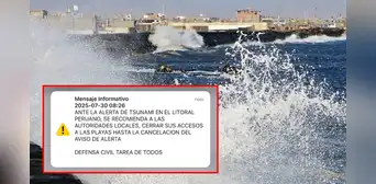 Sismate emite alerta de tsunami en celulares en Perú y recomienda cerrar los accesos a las playas