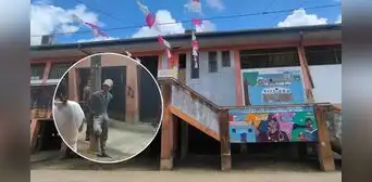 Exalumno roba por cuarta vez su colegio en Iquitos: fue atrapado por vecinos y atado a un poste