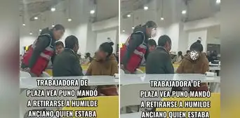 Adulto mayor y su hija con epilepsia son retirados de centro comercial y caso genera indignación en redes: "Estaban comiendo tranquilos" Adulto mayor y su hija con epilepsia son retirados de centro comercial y caso genera indignación en redes: "Estaban comiendo tranquilos"