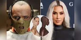 Kim Kardashian causa controversia con su nueva 'faja' para la papada y Anthony Hopkins le responde como Hannibal Lecter