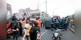 Aparatoso accidente en la av. Universitaria con Belaúnde en Comas: auto se vuelca y deja varios heridos Aparatoso accidente en la av. Universitaria con Belaúnde en Comas: auto se vuelca y deja varios heridos