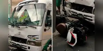 Cúster del Chosicano atropella a mujer y dos menores a bordo de motocicleta en Santa Anita Cúster del Chosicano atropella a mujer y dos menores a bordo de motocicleta en Santa Anita