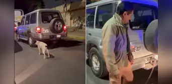 Hombre amarra su perro a la parte trasera de su camioneta en movimiento y causa indignación en Trujillo