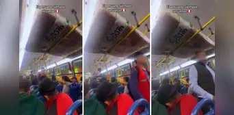 Peruana sube a bus y se asombra al ver colchón en el techo: "No alcanzó para el taxi" Peruana sube a bus y se asombra al ver colchón en el techo: "No alcanzó para el taxi"