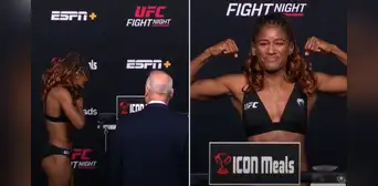 Una estrella de UFC sufre un percance con su ropa en el pesaje y la escena se vuelve viral