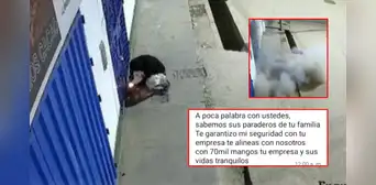 Cámaras captan a presunto extorsionador dejando explosivo en negocio en Loreto: víctima debía pagar S/70.000 de cupo