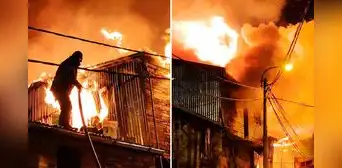 Voraz incendio arrasa con 15 viviendas y deja a decenas de familias sin hogar en Puno Voraz incendio arrasa con 15 viviendas y deja a decenas de familias sin hogar en Puno