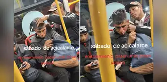 Pasajero le corta el cabello a su compañero con tijeras en pleno viaje en bus: ''Lo que faltaba'' Pasajero le corta el cabello a su compañero con tijeras en pleno viaje en bus: ''Lo que faltaba''