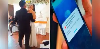 Alarma de Sismate comienza a sonar durante el primer vals de recién casados y en redes bromean: “Fue un baile con movimiento” Alarma de Sismate comienza a sonar durante el primer vals de recién casados y en redes bromean: “Fue un baile con movimiento”