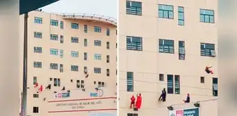 Hombres disfrazados de superhéroes trepan edificio de INSN de San Borja y le dan sorpresa a pacientes por el Día del Niño Hombres disfrazados de superhéroes trepan edificio de INSN de San Borja y le dan sorpresa a pacientes por el Día del Niño