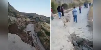Se hunde carretera en Arequipa y bloquea acceso a la Cruz del Cóndor y otros sitios turísticos: visitantes cruzan a pie