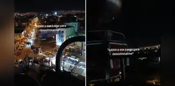 Joven arequipeña se subió a un juego mecánico para distraerse, pero falla la dejó en la cima y a oscuras: ''Estoy sola'' Joven arequipeña se subió a un juego mecánico para distraerse, pero falla la dejó en la cima y a oscuras: ''Estoy sola''