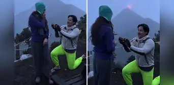 Volcán entra en erupción en el preciso momento que hombre se arrodilla para pedir matrimonio: video se volvió viral en redes Volcán entra en erupción en el preciso momento que hombre se arrodilla para pedir matrimonio: video se volvió viral en redes
