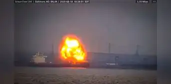 Explosión de buque de carga en el puerto de Baltimore: primeras imágenes del siniestro en Maryland, EEUU Explosión de buque de carga en el puerto de Baltimore: primeras imágenes del siniestro en Maryland, EEUU