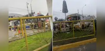 San Juan de Lurigancho: choque entre Corredor Azul y bus deja heridos cerca de la estación Caja de Agua de la Línea 1 San Juan de Lurigancho: choque entre Corredor Azul y bus deja heridos cerca de la estación Caja de Agua de la Línea 1