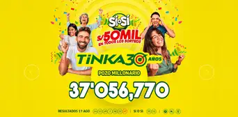 Resultados de La Tinka HOY, miércoles 20 de agosto: revisa los últimos números ganadores, el pozo millonario y más Resultados de La Tinka HOY, miércoles 20 de agosto: revisa los últimos números ganadores, el pozo millonario y más