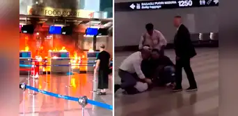 Terror en aeropuerto de Milán: hombre incendia mostrador de check-in y destruye monitores con un martillo Terror en aeropuerto de Milán: hombre incendia mostrador de check-in y destruye monitores con un martillo