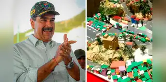 Coronel de Nicolás Maduro utiliza una maqueta de cartón para explicar cómo se defenderá Venezuela de EE.UU. Coronel de Nicolás Maduro utiliza una maqueta de cartón para explicar cómo se defenderá Venezuela de EE.UU.