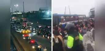Accidente en Vía de Evitamiento: poste cae a la altura de Acho y genera congestión vehicular Accidente en Vía de Evitamiento: poste cae a la altura de Acho y genera congestión vehicular
