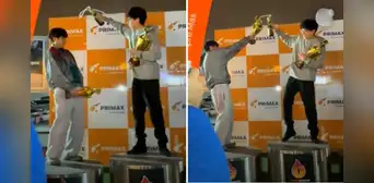 Streamer Sacha explota contra joven por arrojarle champagne durante premiación: "No seas h*****" Streamer Sacha explota contra joven por arrojarle champagne durante premiación: "No seas h*****"