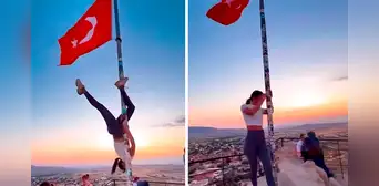 Polémica en Turquía: turista extranjera iría a la cárcel por realizar un 'pole dance' en el asta de una bandera Polémica en Turquía: turista extranjera iría a la cárcel por realizar un 'pole dance' en el asta de una bandera