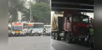 Caos en Vía Expresa del Paseo de la República: tráiler atrapado en puente 28 de julio genera gran congestión Caos en Vía Expresa del Paseo de la República: tráiler atrapado en puente 28 de julio genera gran congestión