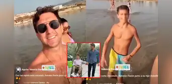 Antonio Pavón se emociona al ver a su hijo Antoñito caminar a su lado por las playas de España Antonio Pavón se emociona al ver a su hijo Antoñito caminar a su lado por las playas de España