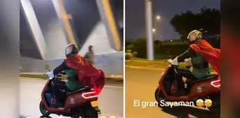 Motociclista en Perú sorprende con curiosa vestimenta de Dragon Ball Z y se vuelve viral: "El gran Sayaman"