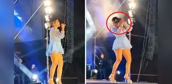 Susana Alvarado pasa terrible susto tras ser golpeada por un dron durante concierto en Chiclayo